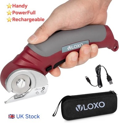 VLOXO kabellose elektrische Mini Cutter leistungsstarke Stoffschere Mehrzweck USB 