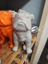 Grey  Ceramic  English Bulldog Statue,  Figurine