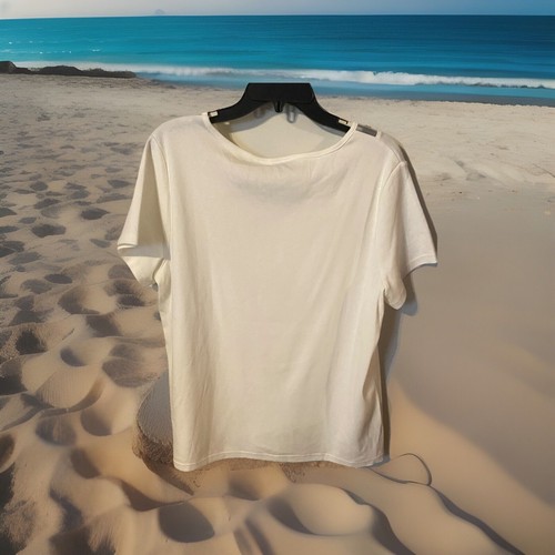 Rafaella NWT Short Sleeve Cotton Knit Shirt Blouse Top White Sz XXL. T34 - Picture 4 of 4