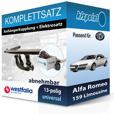 Für Alfa Romeo 159 Limousine 05- WESTFALIA Anhängerkupplung abnehmbar + 13polig