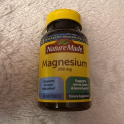Nature Made Magnesium 250 mg  Softgels      90 Count    Exp 09/2026