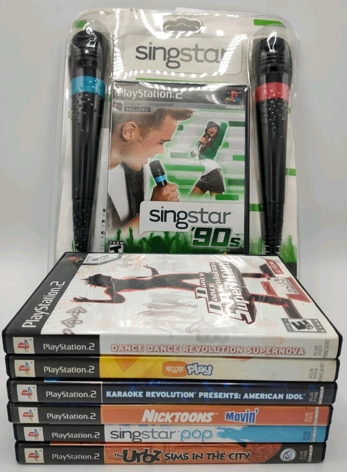 PS2 SingStar/EyeToy Paquete 7 Juegos + 2 Micrófonos + Cámara EyeToy + 1 Tarjeta de Memoria ¡PROBADA! Foto 3 de 4