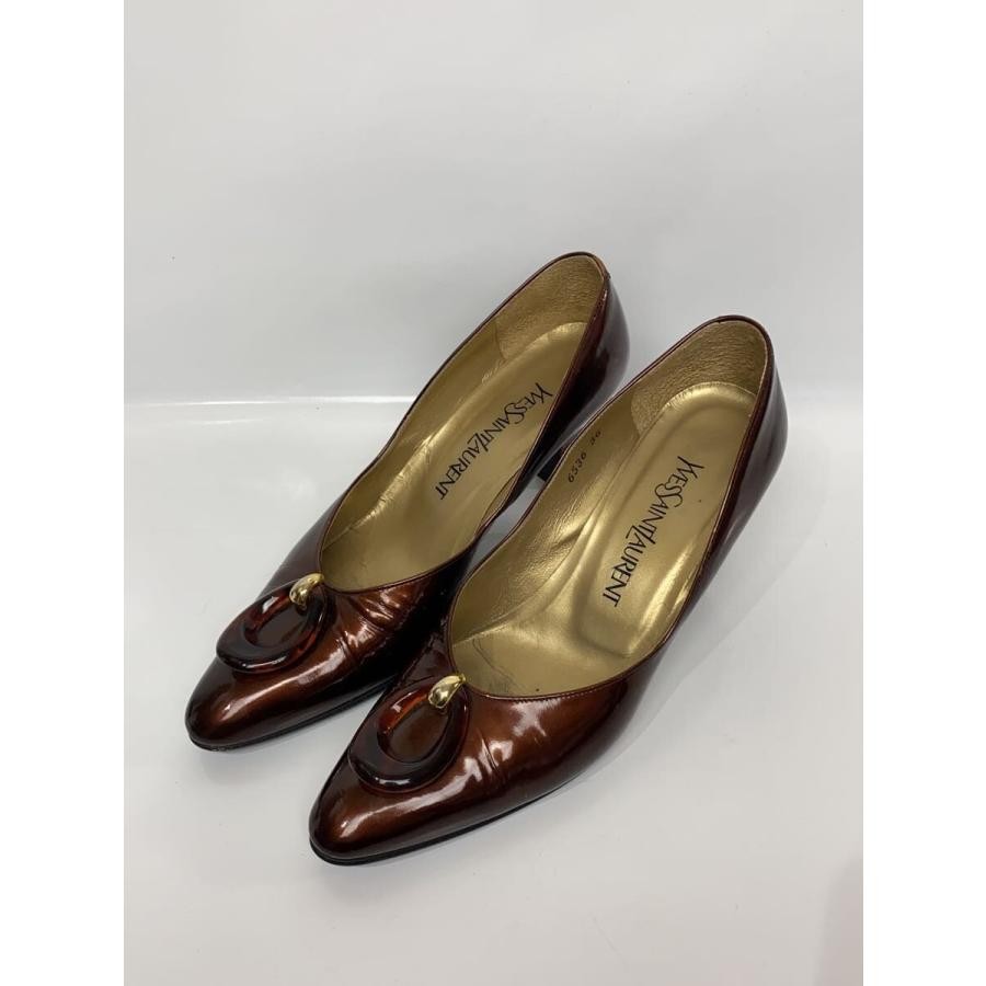 Decolte Yves Saint Laurent YSL tacco EU 36 pelle marrone dal Giappone 101528K Authen