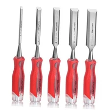  5-Piece Wood Chisel Set – High-Impact Drop-Forged CRV Steel, Fully 5Pcs Set