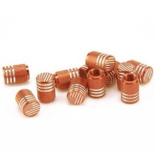American Flag Valve Stem Cap, 12PCS Aluminum Alloy Rubber Sealed Tire Orange