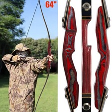 25-50lbs TOPARCHERY 64" Archery Longbow Recurve Bow Wooden American Hunting Bow