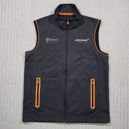 McLaren Racing Vest Formula 1 Team Men's SMALL S Gray Softshell Full Zip Monster - product listing photo