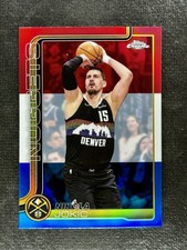 2025-26 Topps Chrome Update Nikola Jokic Red White and Blue Refractor Nuggets