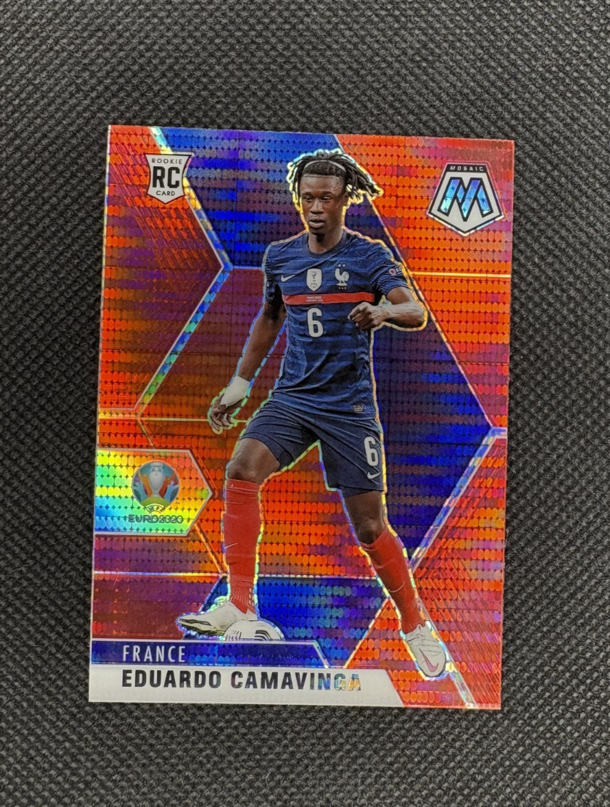 Eduardo Camavinga #111 2021 Mosaic EURO 2020 Red Pulsar PRIZM Rookie France A59A