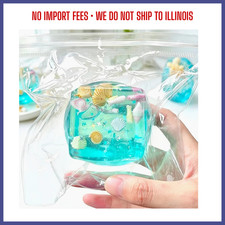 Squishy Ocean Shell Cube Stress Ball, Transparent Sensory Fidget Toy