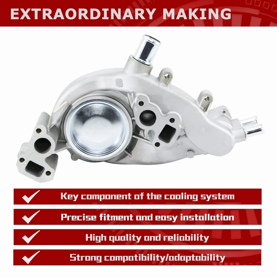 Water Pump with Gasket for 07-20 Chevrolet Silverado Express 1500 2500 3500 4500 - Image 4 of 4