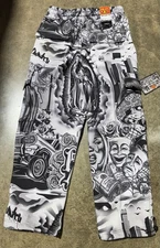 FB County Men's Heavyweight Graffiti Baggy Cargo Sweatpants Unisex S-3XL