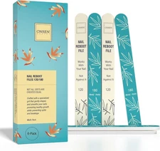 Japanese Nail File 6 Pack, Double Sided 120/180 Grit Professional Files