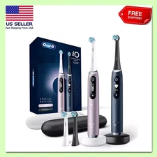 Oral-B iO Series 7 Professional Clean Electric Toothbrush Black Onyx & Rose 2pk