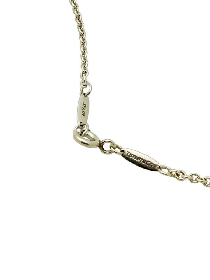 Tiffany & Co. Sterling Peretti Open Heart Pink Pearl Lariat Pendant Necklace 20" - Image 3 of 4