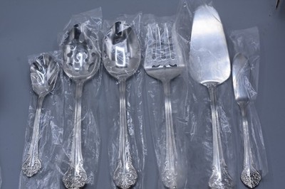 6-Pc Reed & Barton Select ELEGANTE Serving Fork Spoon Sugar Stainless Korea FB44