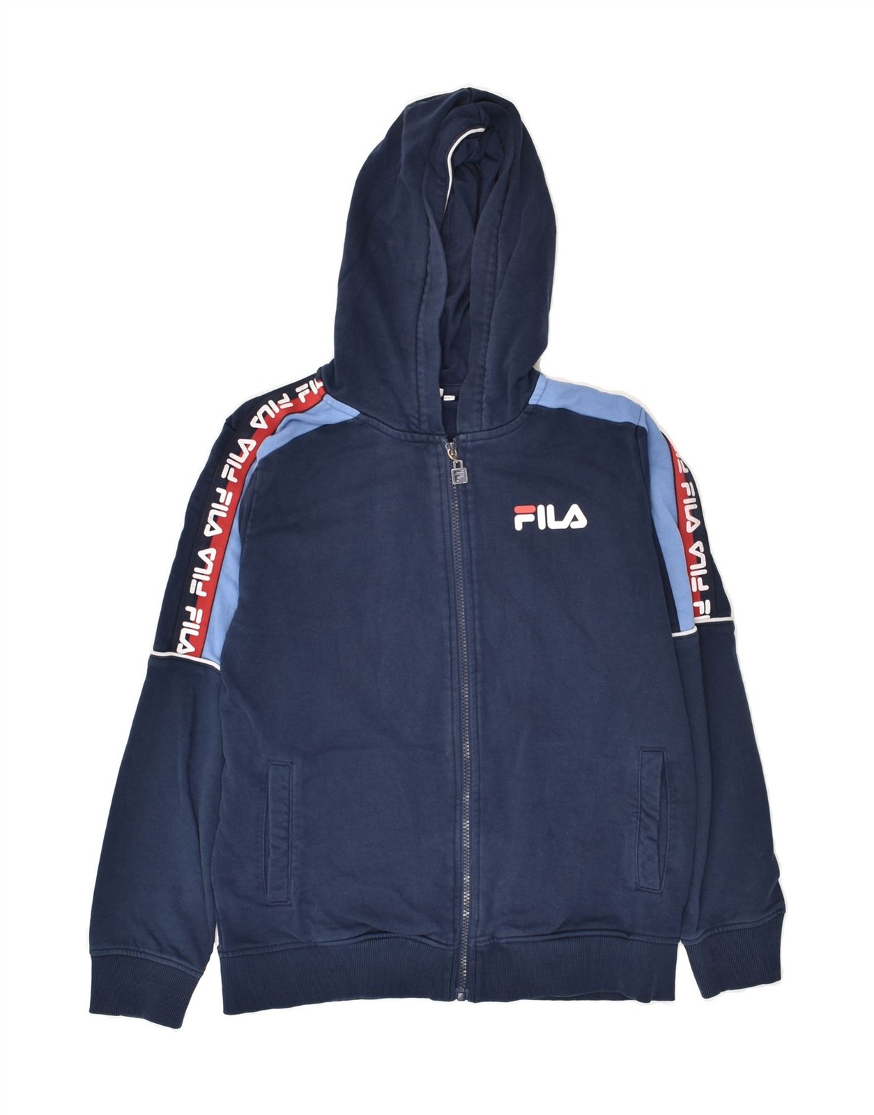 Felpa con cappuccio FILA ragazzo grafica zip 13 14 anni blu navy cotone BH09