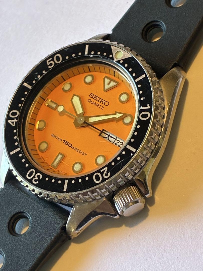 Seiko Vintage Orange Diver 6458-600A Quartz 38mm Men's Watch Used