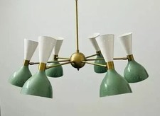 6 Arms Mid Century Stilnovo Modern Brass Sputnik Chandelier Light