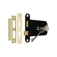 Sash Lock 3 Lever Horizontal 150mm Mortice Gate Door Latch Electro Brass Set