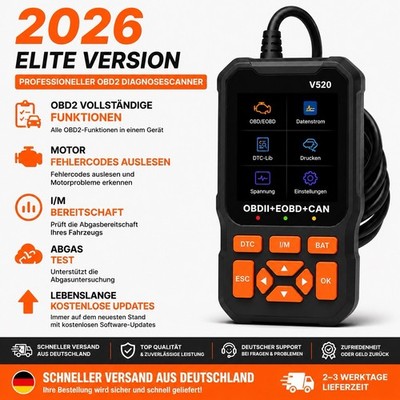 OBD2 Diagnosegerät Fehlercode Scanner OBD2 EOBD CAN Live-Daten Batterie Test