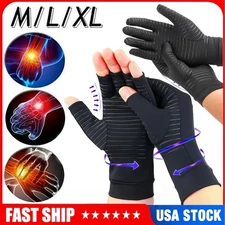 Copper Compression Arthritis Gloves Hand Wrist Support Brace Joint Pain Relief