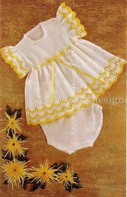 Baby Kleid & Hose Strickmuster: 18-20 Zoll 4-fädig DK Schnellstrick