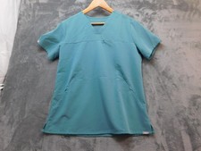 FIGS Scrub Top Womens Medium Teal Technical Collection Zip Pockets Medical M