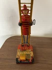 "Vintage Marx Climbing Fireman Wind- up Tin Toy-Works- 1950s Fire Rescue"