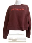 Women’s LULULEMON Burgundy Crop Crew Neck LOGO Embroidered Sweatshirt SZ M/L
