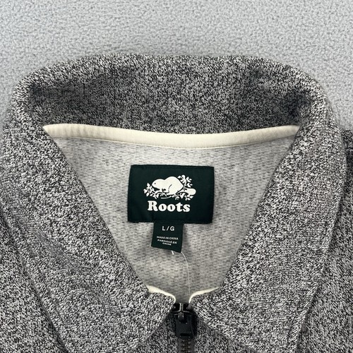 Roots Sweatshirt Herren XL grau 1/4 Zip Polo Pullover Ski Logo Freizeit Neu mit Etikett - Bild 10 von 10