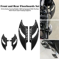 Black Blade Driver Passenger Floorboards For Harley 86-17 Softail Fat Boy Deluxe