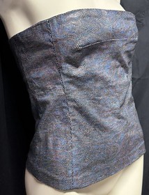 Guess Jeans Metallic Black Corset Style Bustier Top - Medium