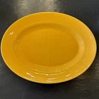 Vintage Homer Laughlin Yellow 13” Fiesta Ware Oval Platter - as is- small chip