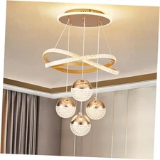 Modern LED Chandeliers, 3-Color Dimmable Pendant Light for Kitchen Island, Gold