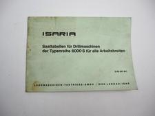 Isaria 6000 S Drillmaschine Saattabellen 1982