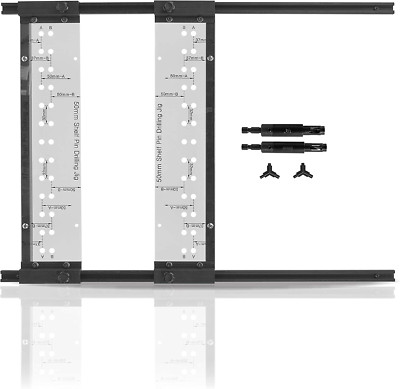 EZ Align Premium Shelf Pin Drilling Jig with 1/4  and 5Mm Self Centering Drill B