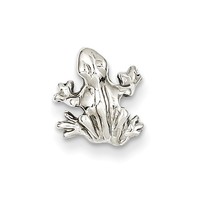 14k White Gold Solid Polish 3-dimensional Frog Charm Pendant (0.4in Long) on sale 14k White Gold Solid Polish 3-dimensional Frog Charm Pendant (0.4in Long) on sale