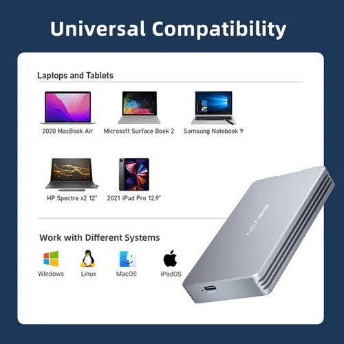 ACASIS 40Gbps M.2 Nvme SSD Enclosure Compatible with Thunderbolt 3/4,USB 4.0/3.0 - Picture 8 of 9