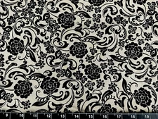 Tina Scrap 9"x21" Floral Flower Garden Moda Leaf Vine Black Swirl FABRIC COTTON