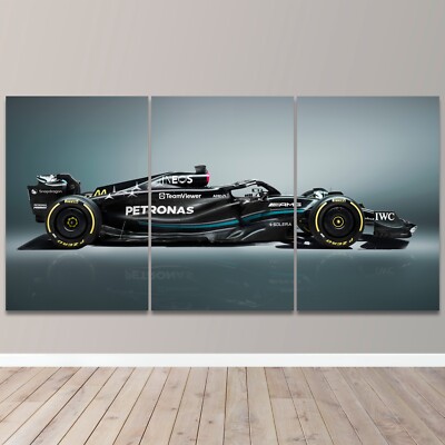 Mercedes Formula 1 F1 Race AMG Car 3 Piece Canvas Wall Art Print Home Decor 