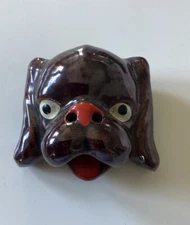 Vintage Japan Cigar Holder Ashtray Puppy Dog Head Smoke Comes Through Nose