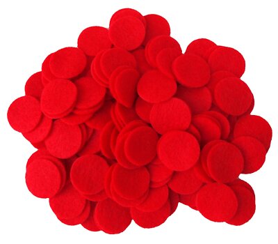 Red Craft Felt Circles 1 Inch - 200 pc