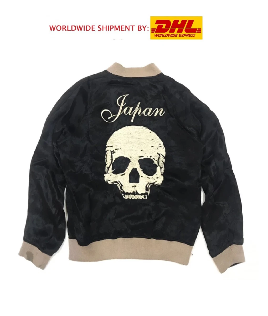 RUDE GALLERY JAPAN SKULL EMBROIDERED RAYON JACKET REVERSIBLE LIMITED EDITION