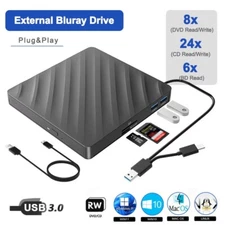 Slim Portable Bluray Drive USB 3.0  BD/DVD/CD Reader Optical Drive for Laptop PC