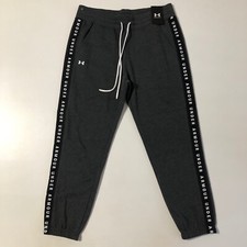 Under Armour Women  s Gray Fleece Loose Fit Pockets Sweatpants Joggers Pants Sz L