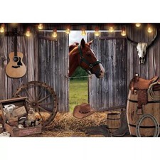 Western Cowboy Backdrop Party Decorations Wild West Rodeo Rustic Background