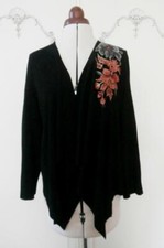 Bnwot Johnny Was Workshop Embroidered Black Suede Ferris Jacket Size S, Uk 8-10
