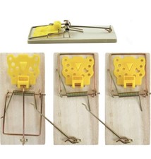 3 X Mouse Traps Traditional Wooden Mouse Trap Bait Mice Rodent Pest Control Trap