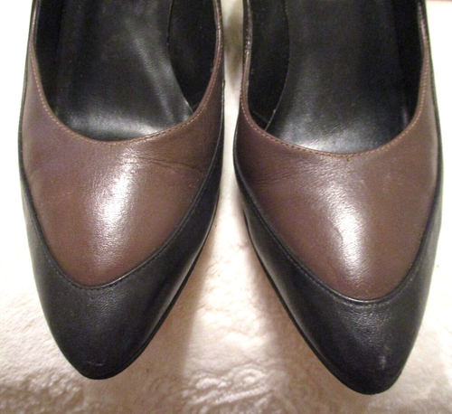 Vintage~CONNIE'S~Ladies Heels~Black/Cateye Brown~Size 9N~Original Box - Picture 3 of 20